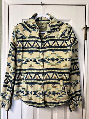 Outback Trading Co. Geometric Jacket in Green & Blue Size Medium